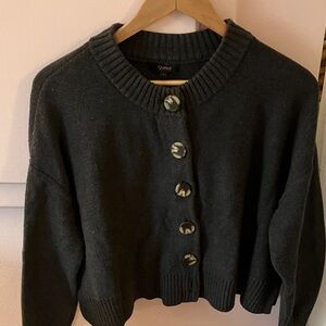 Quince Charcoal Button-Up Cardigan